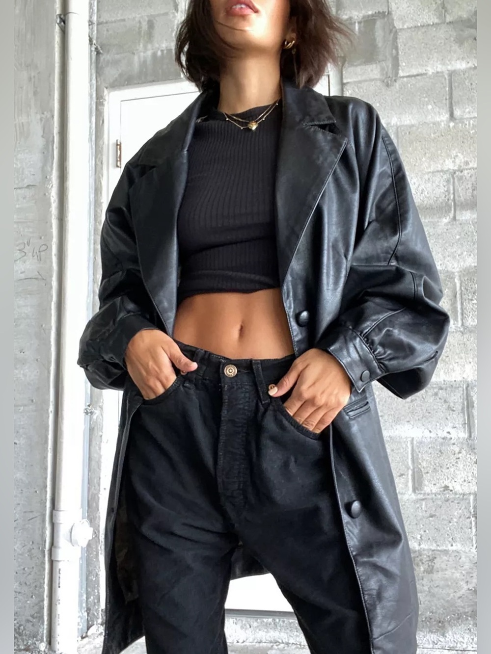 💫 Urban Outfitters💫 Nadia Faux Leather Car Coat